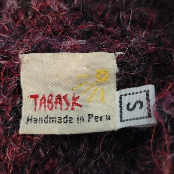 Tabask handmade in Peru small purple alpaca & wool blend cardigan - Picture 8 of 11